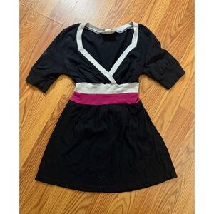 Self Esteem Black Wrap-Style Babydoll Top M